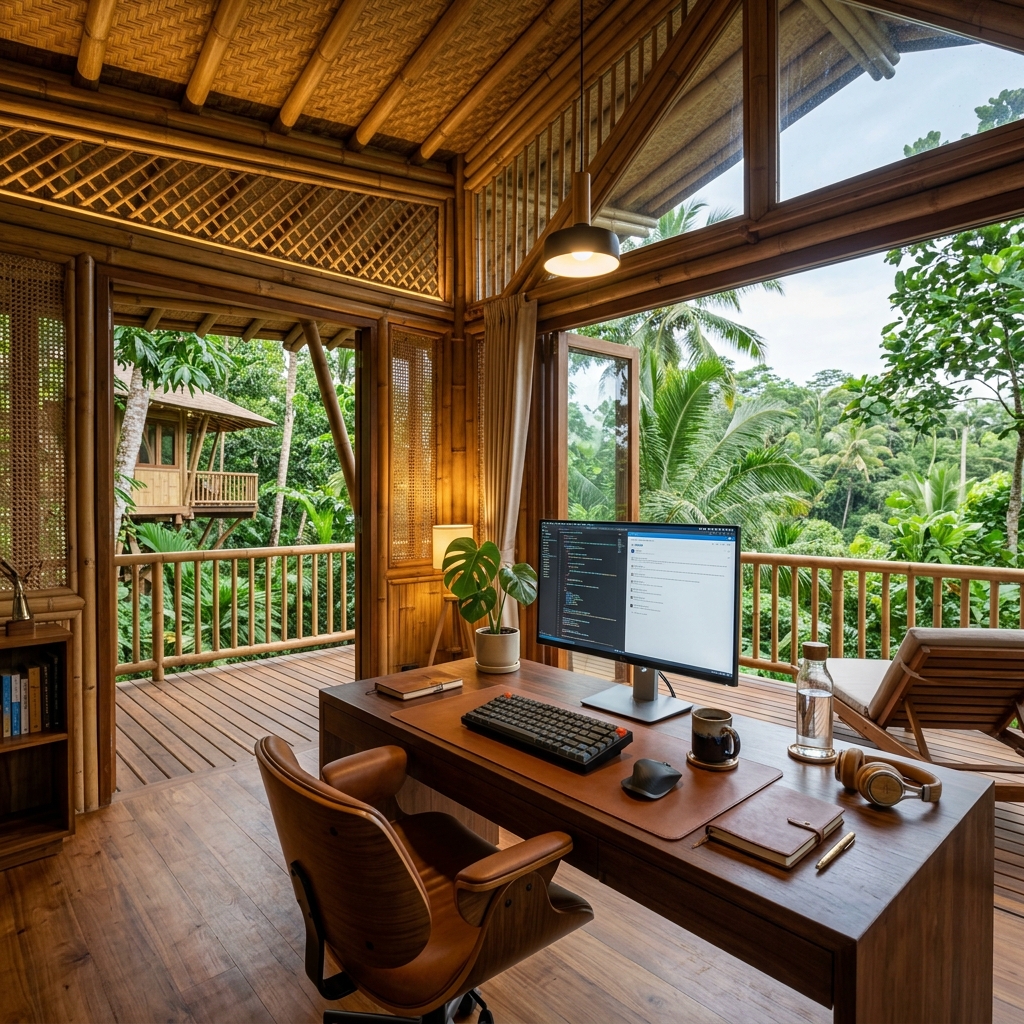 Bamboo house setup
